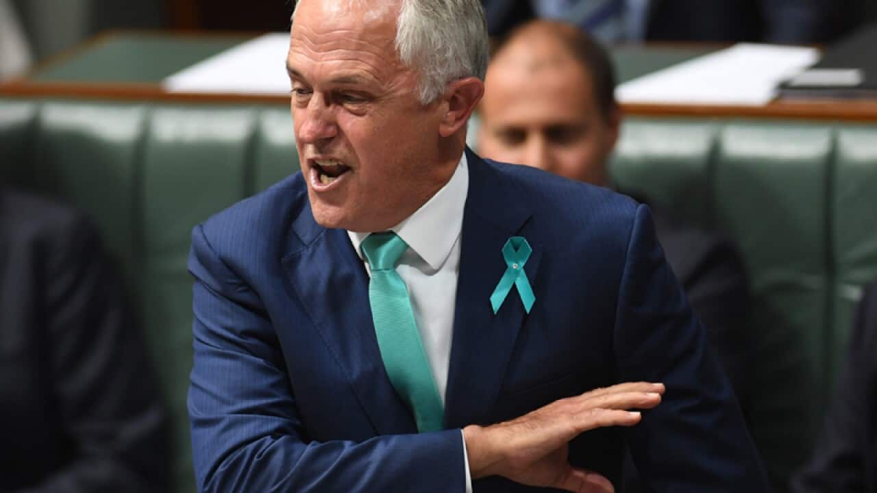 Prime Minister Malcolm Turnbull during Question Time