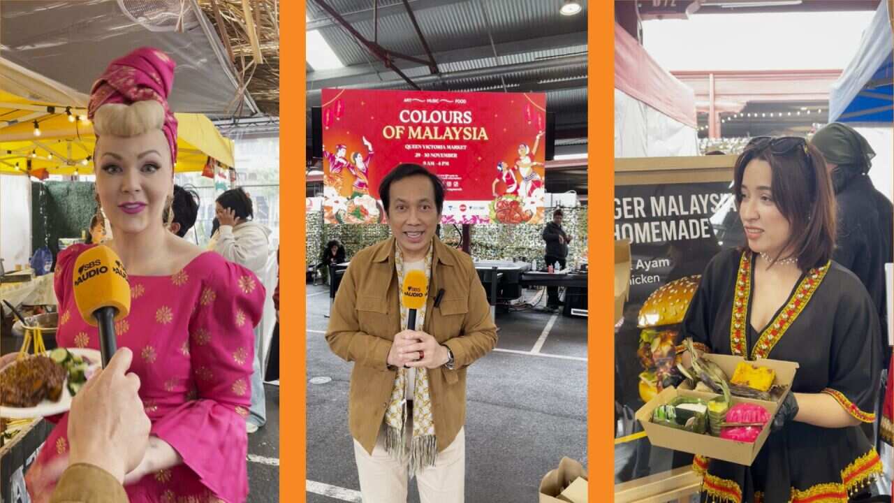 Pesta tahunan Colours of Malaysia 2025 di Queen Victoria Market, Melbourne, raikan kekayaan kulinari dari Malaysia.jpg Credit: SBS Bahasa Melayu