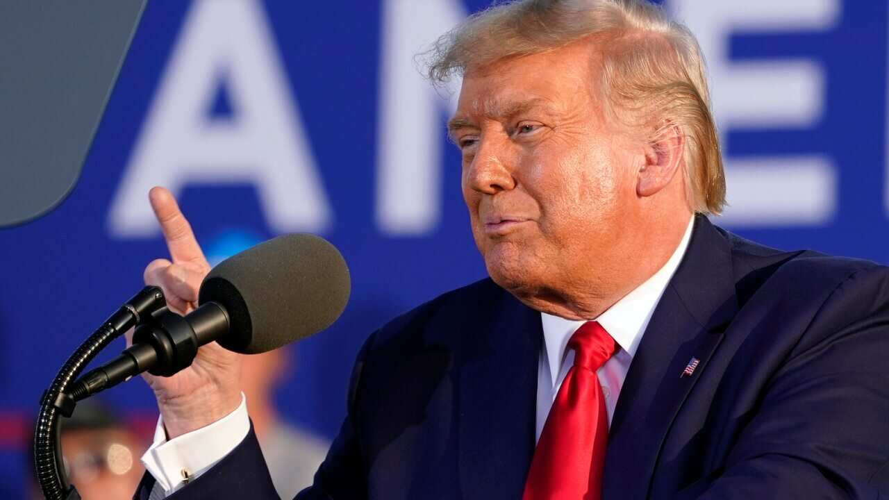 President Donald Trump speaks during a campaign rally on 21 September, 2020, in Dayton, Ohio.