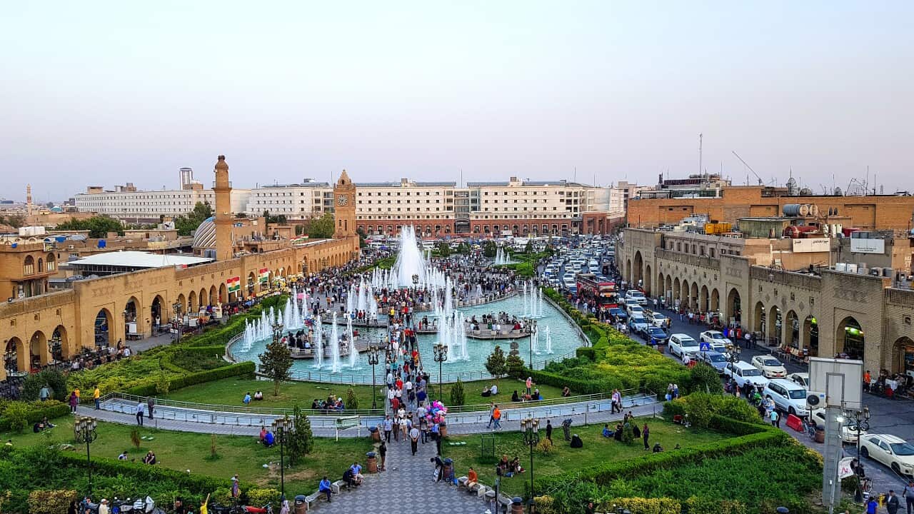 View of central square in Erbil, just south of the Citadel