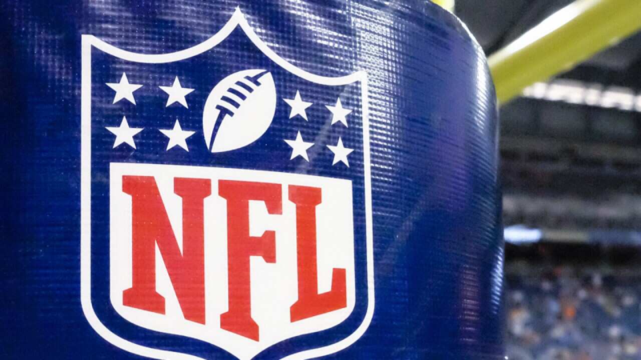 A NFL logo on a goal post