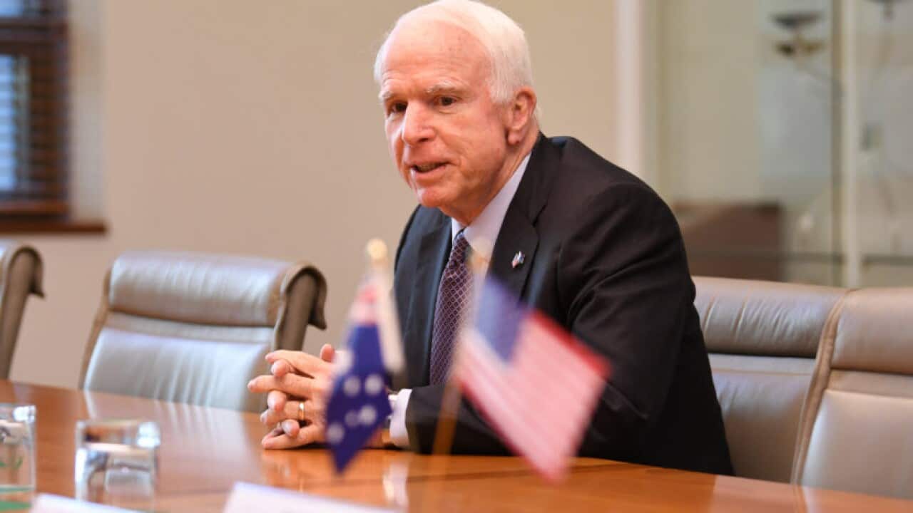 US Senator John McCain during his visit to Australia.