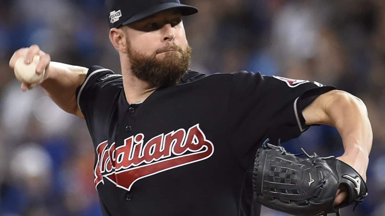 Cleveland Indians pitcher Corey Kluber