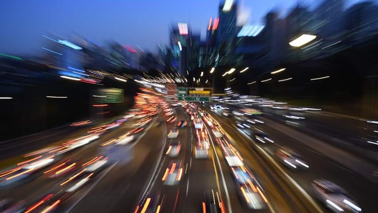 A file image of traffic on the Warringah Freeway in Sydney