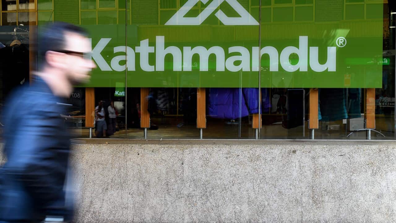 A Kathmandu store is seen in central Sydney