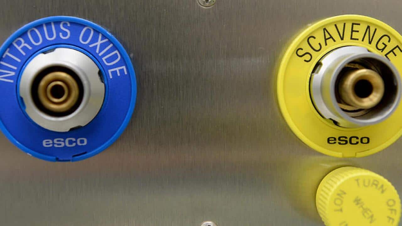 Gas and oxygen connections in an operating theatre at Liverpool Hospital, Sydney on Tuesday, June 11, 2013. (AAP Image/Dan Himbrechts) NO ARCHIVING