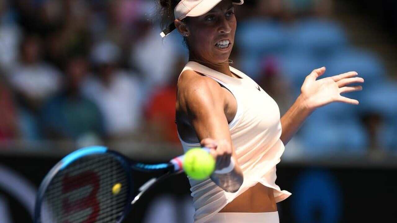 Madison Keys of the United States in action