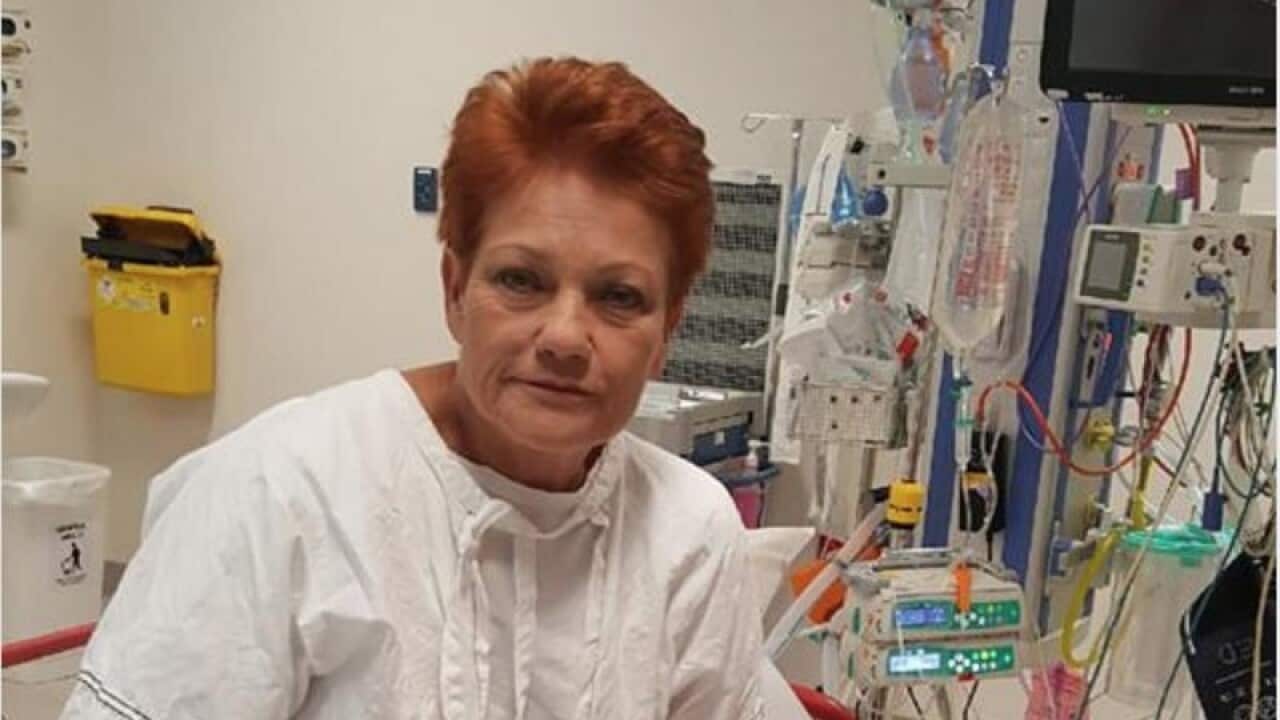 'I plan on being back on my feet tomorrow,' One Nation leader Pauline Hanson says.