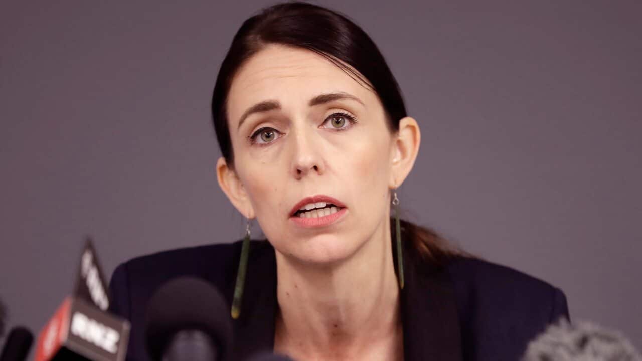 New Zealand Prime Minister Jacinda Ardern holds a press conference