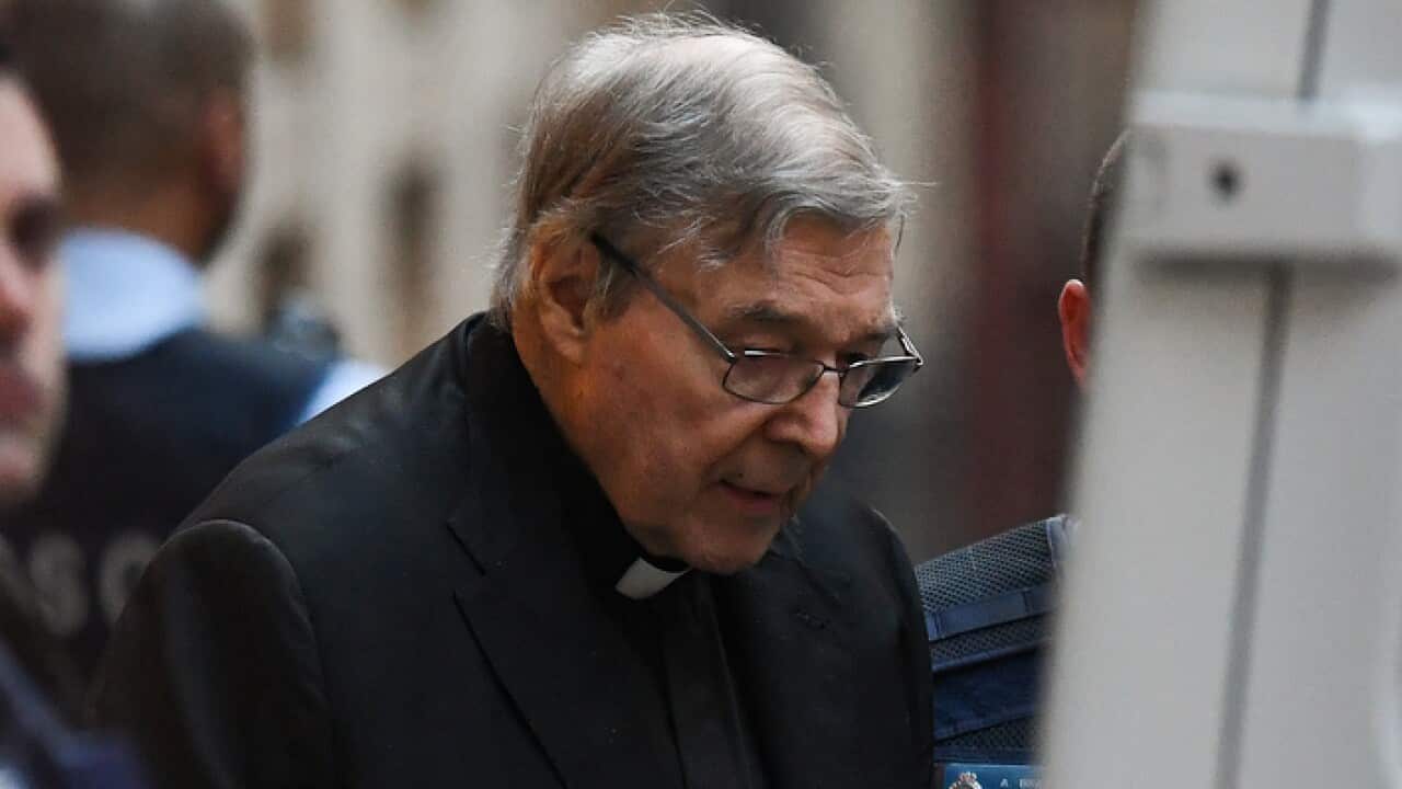 Cardinal George Pell leaves the Supreme Court of Victoria (AAP)