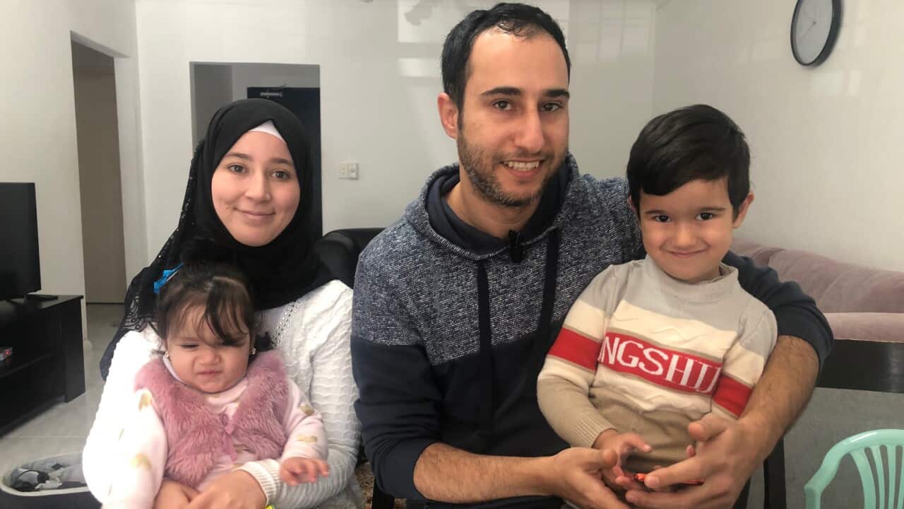 Derar with his family at his home in Western Sydney's Bankstown.
