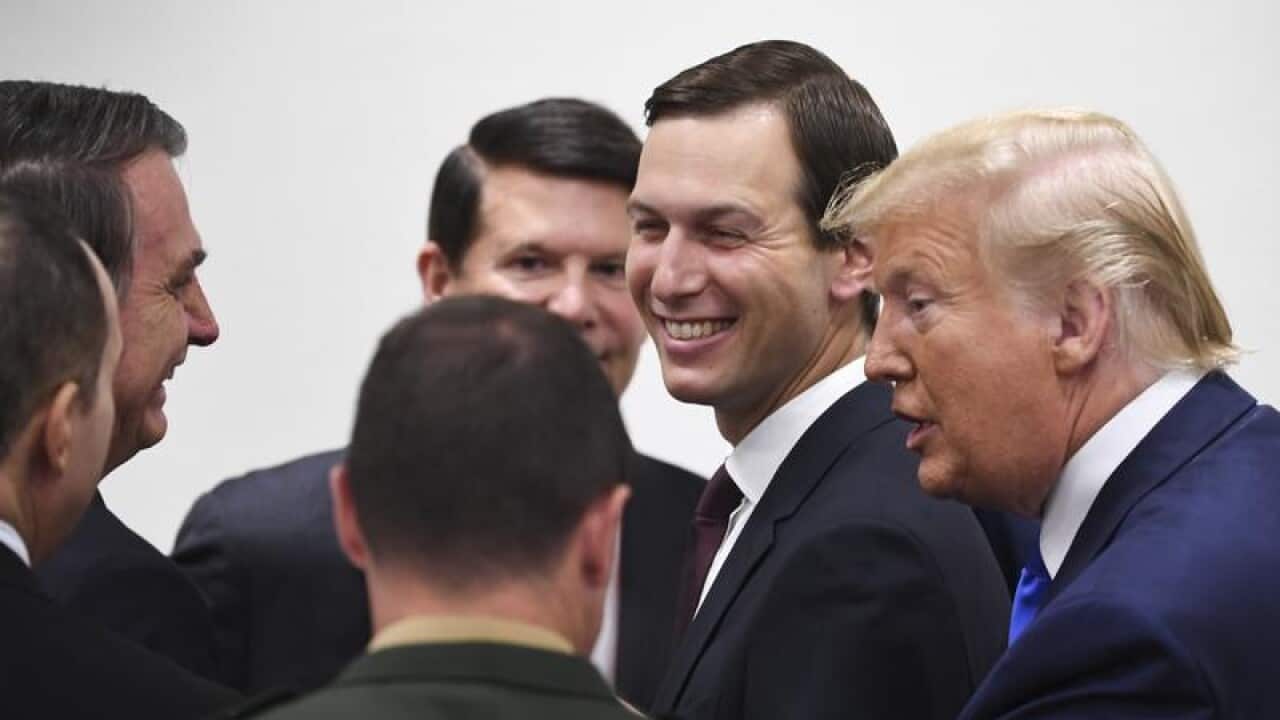 A file image of Jared Kushner with President Trump