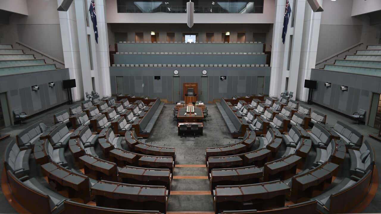 Empty House of Representatives chamber at Parliament House (AAP).jpg