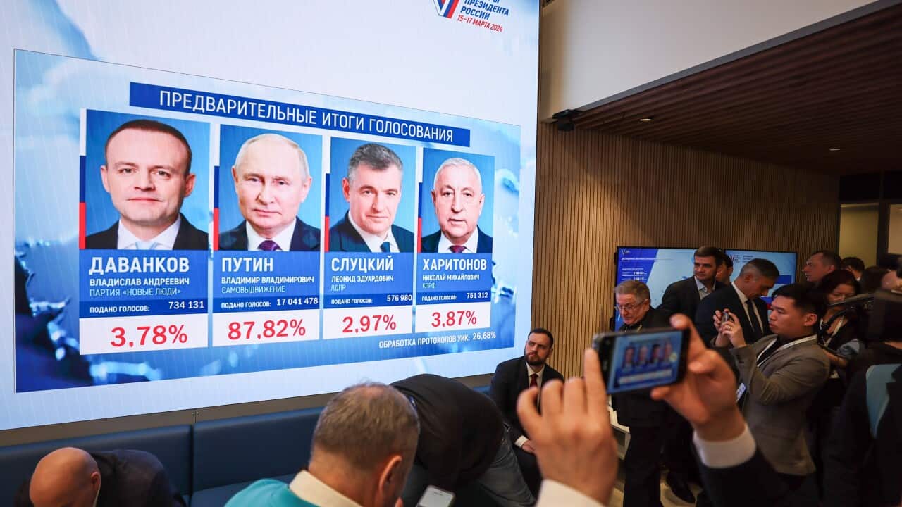 Russia: Information Centre at Russian Central Election Commission during 2024 presidential election