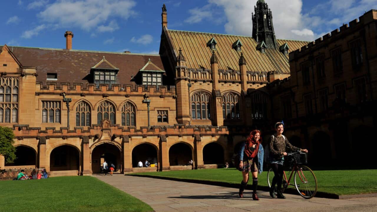 Students walking