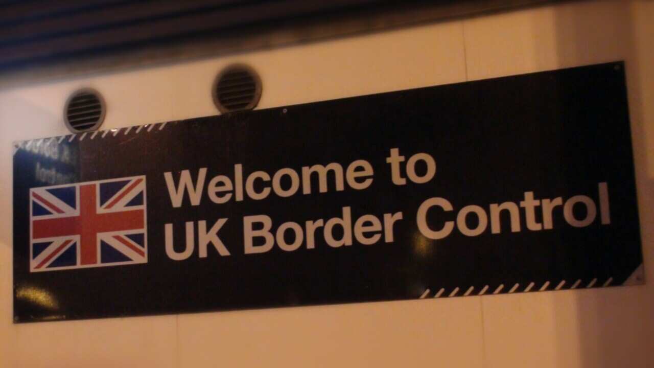 British Border Control Sign View