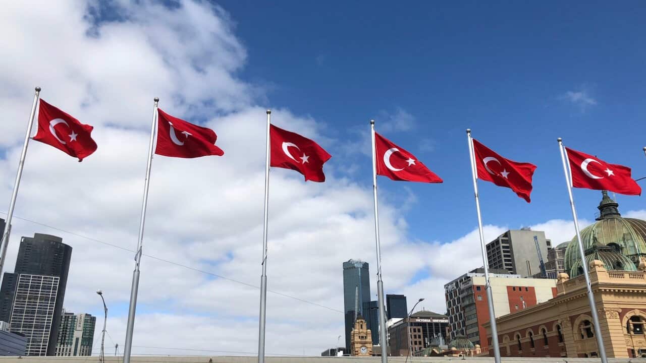 Turkish Flags at Federation Square, Melbourne