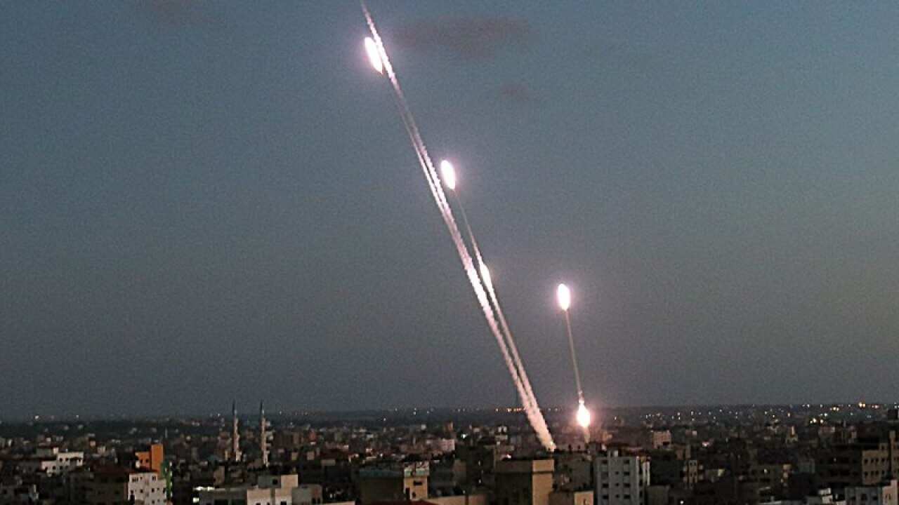 Rockets from Hamas militants in Gaza.