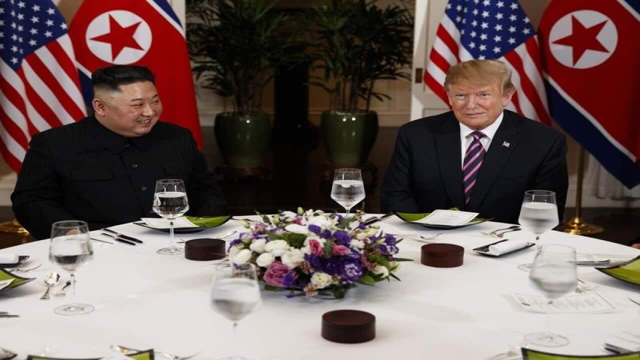 President Donald Trump with Nth Korean leader Kim Jong Un.