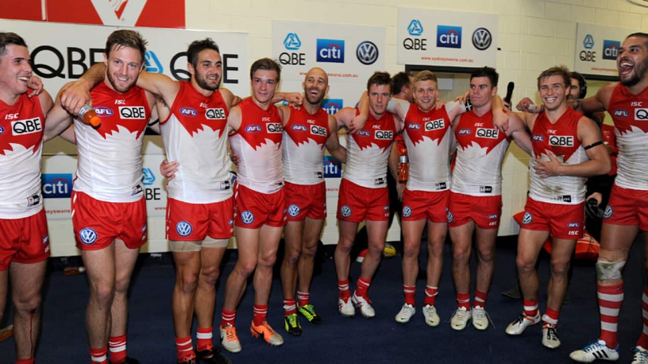 Sydney Swans players celebrate