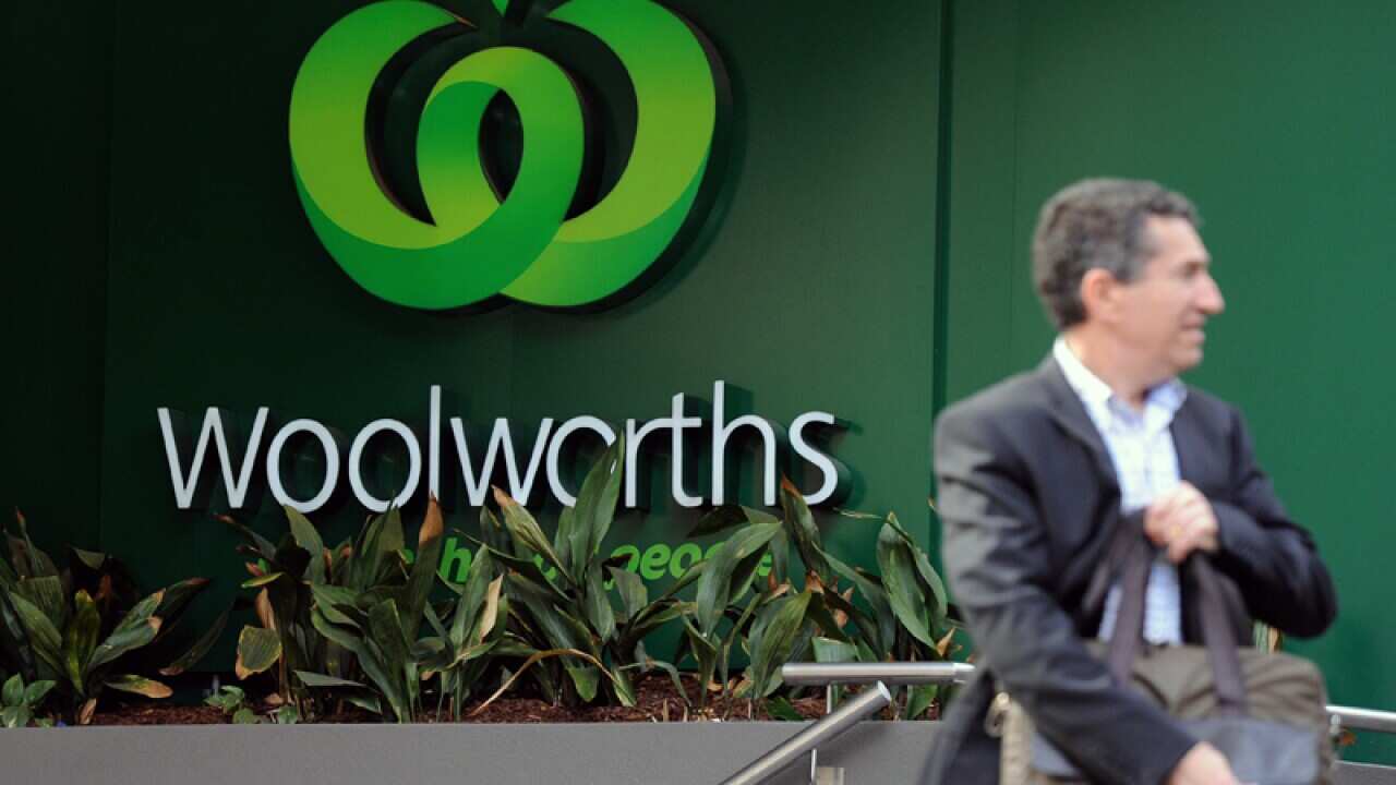 Woolworths signage outside a store in Sydney