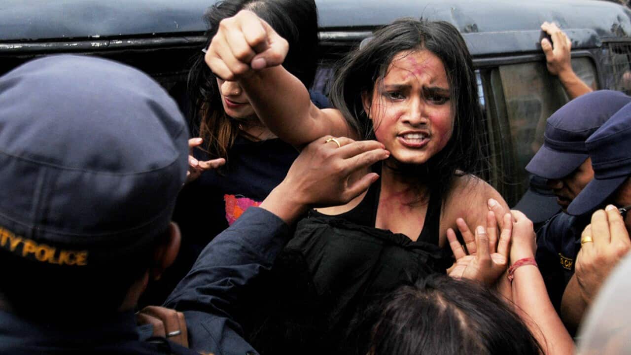 Protesters in Kathmandu demand death sentence for rapists on 18 August 2018.