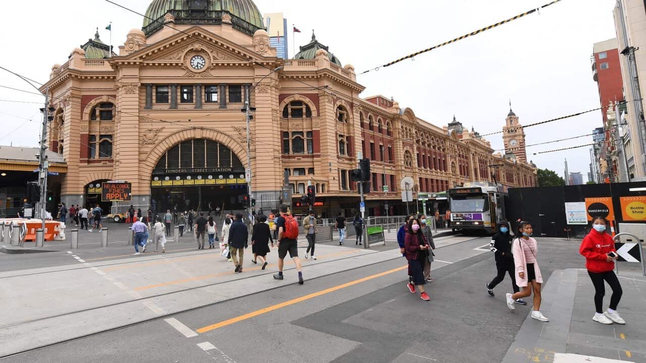 Flinders Street Station in Melbourne, 31 December, 2020.