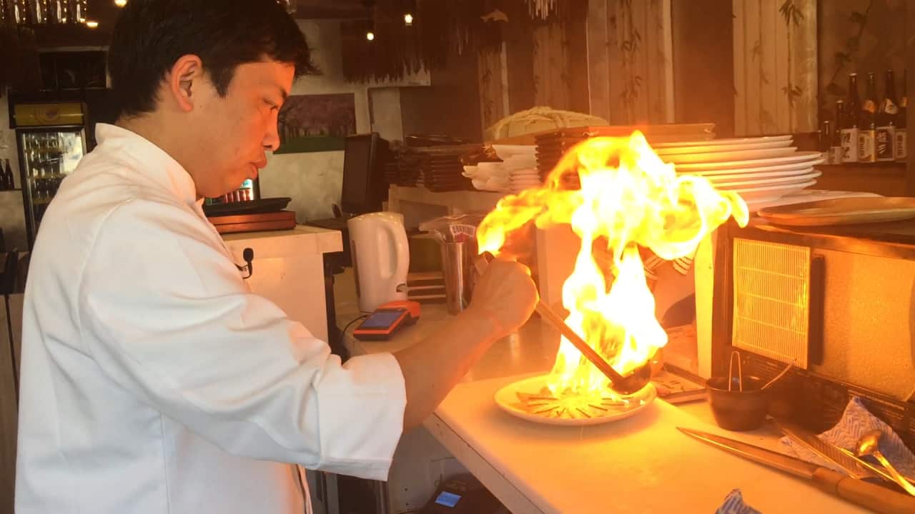 Rajendra Tamang preps one of his signature dish
