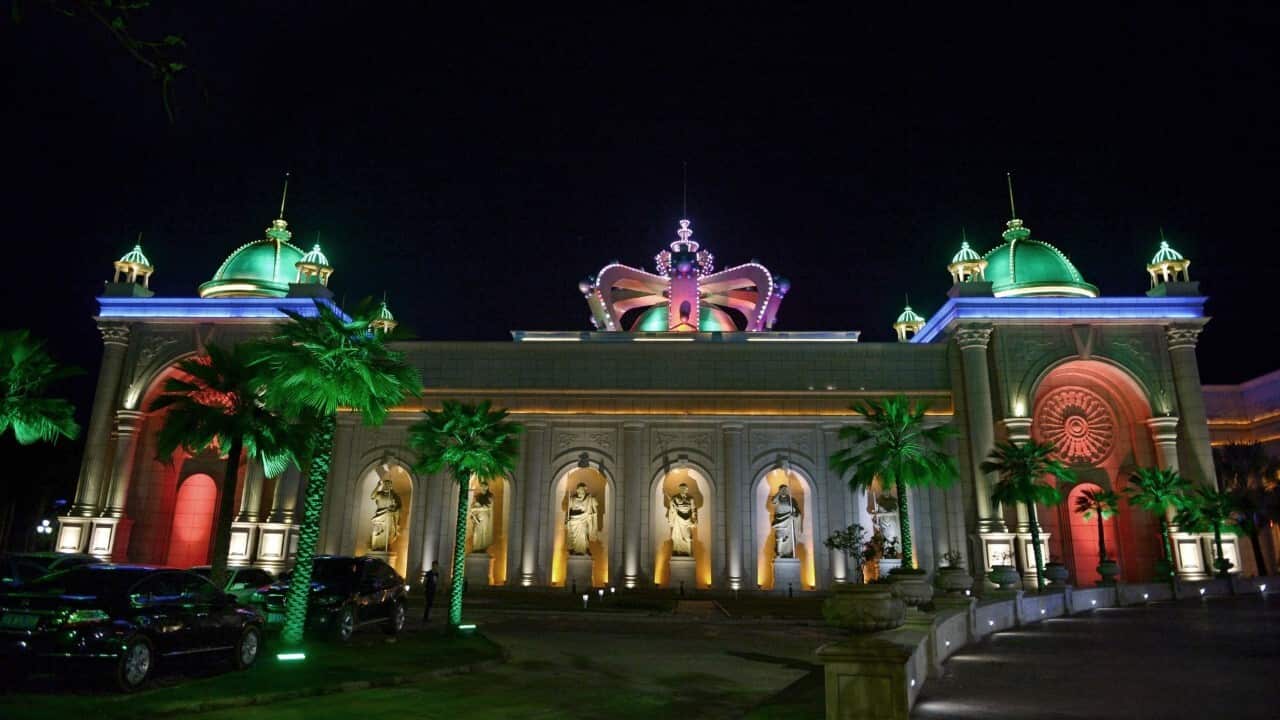 Kings Romans Chinese casino in Ton Pheung, Bokeo in the Golden Triangle Special Economic Zone set up by communist-ruled Laos with investment from China (CHRISTOPHE ARCHAMBAULT - AFP via Getty Images)