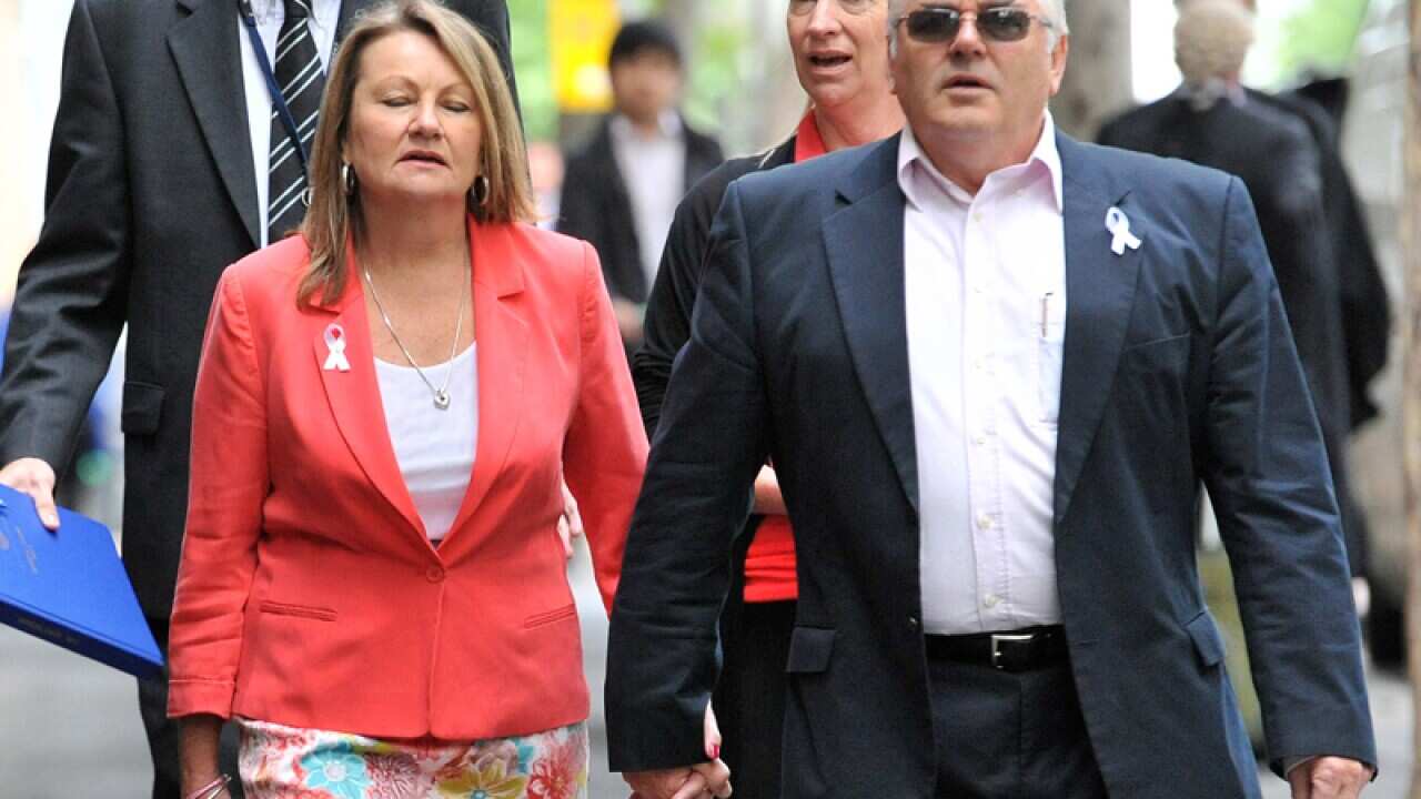 Sarah Cafferkey's mother Noelle Dickson and her husband