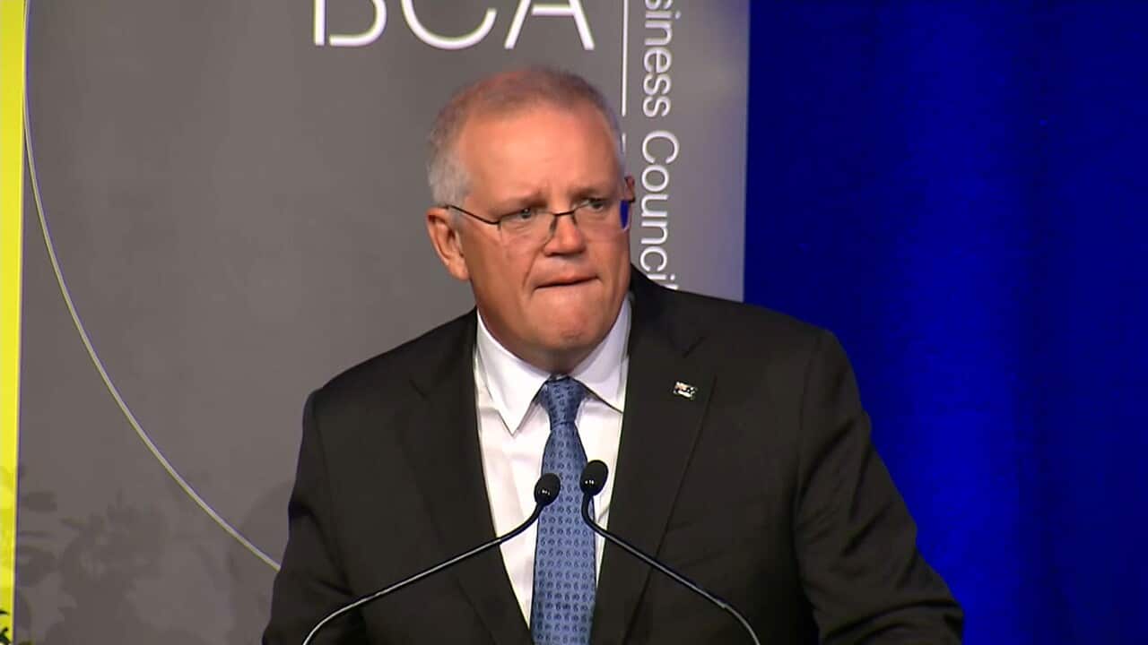 Scott Morrison speaking at the Business Council