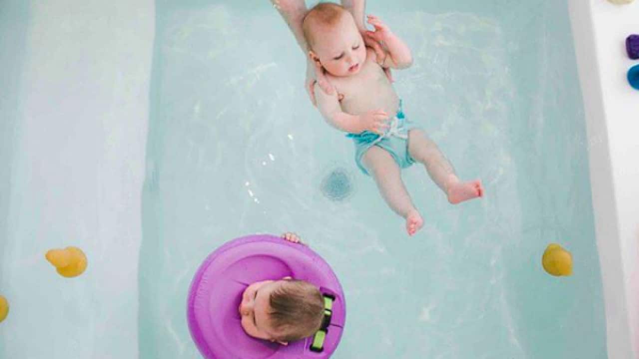 Babies at a spa