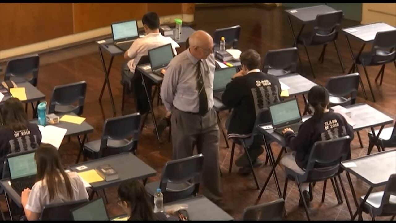 The students used a special browser with no internet access or spell checker.