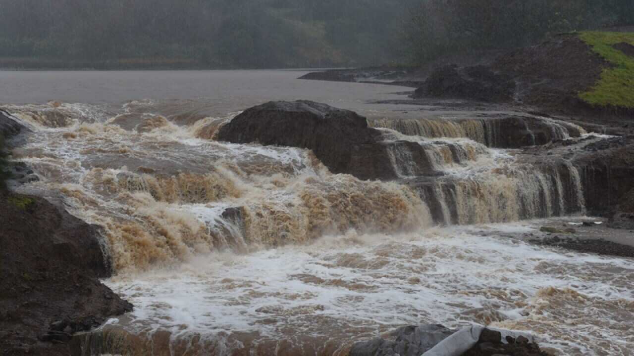 Water flows from Jerrara Dam, west of Kiama