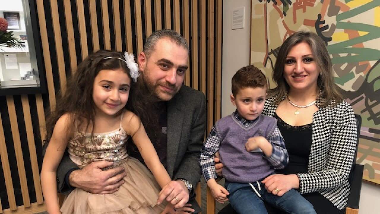 Iraqi refugees Linda Yamoor and Bassam Abawyy and their two children arrived in Australia in late 2016.