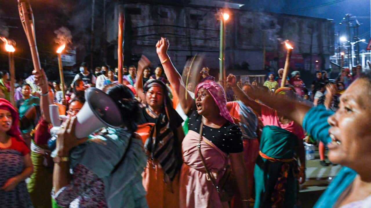 Women's activist group, Meira Paibi, protest in Imphal, India - 16 Jul 2023