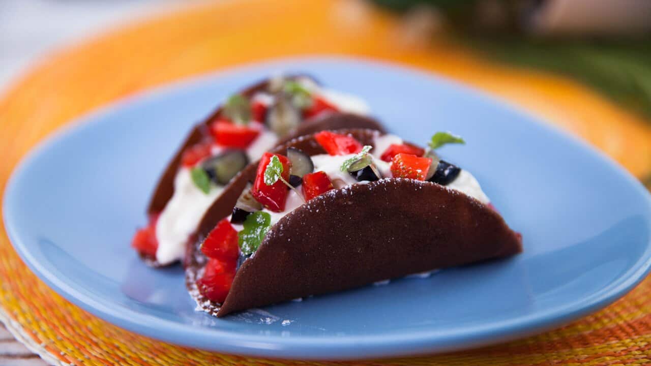 Chocolate tuile taco