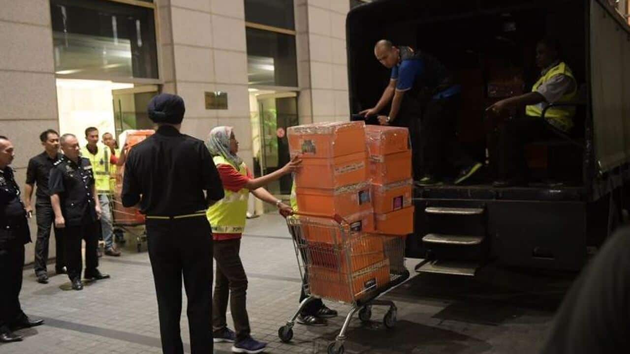 Dozens of handbags were seized.