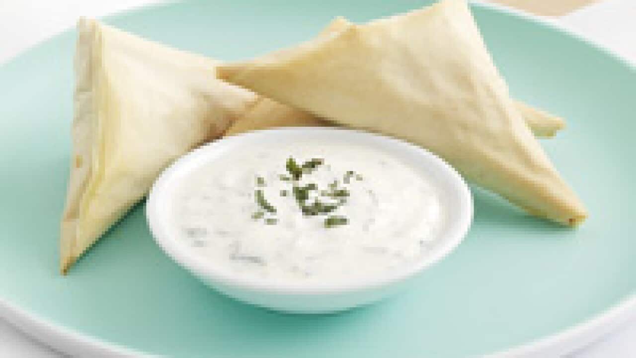 Feta and spinach filo parcels