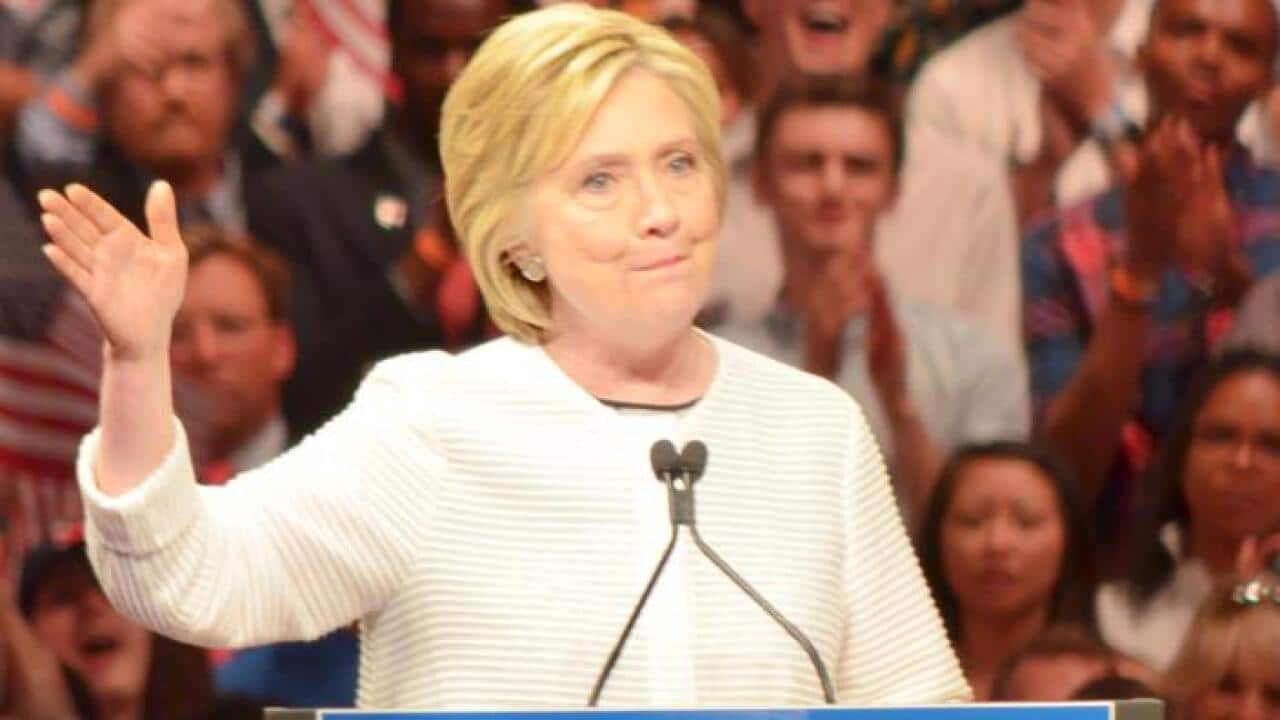 Hillary Clinton celebrates her apparent nomination