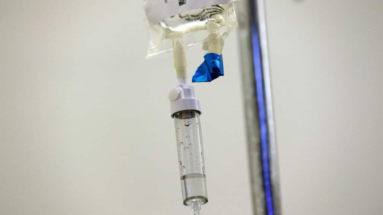Chemotherapy drugs being administered to a patient