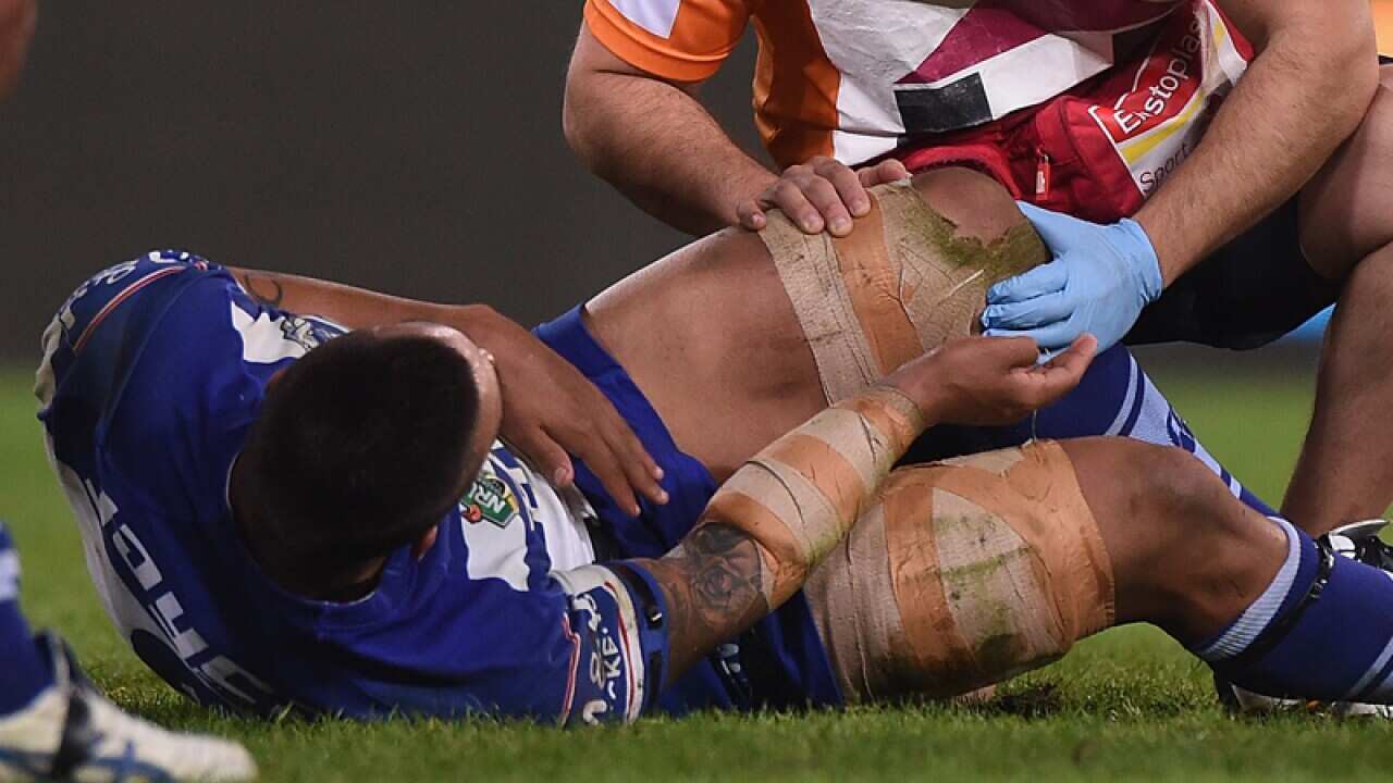 Michael Lichaa of the Bulldogs