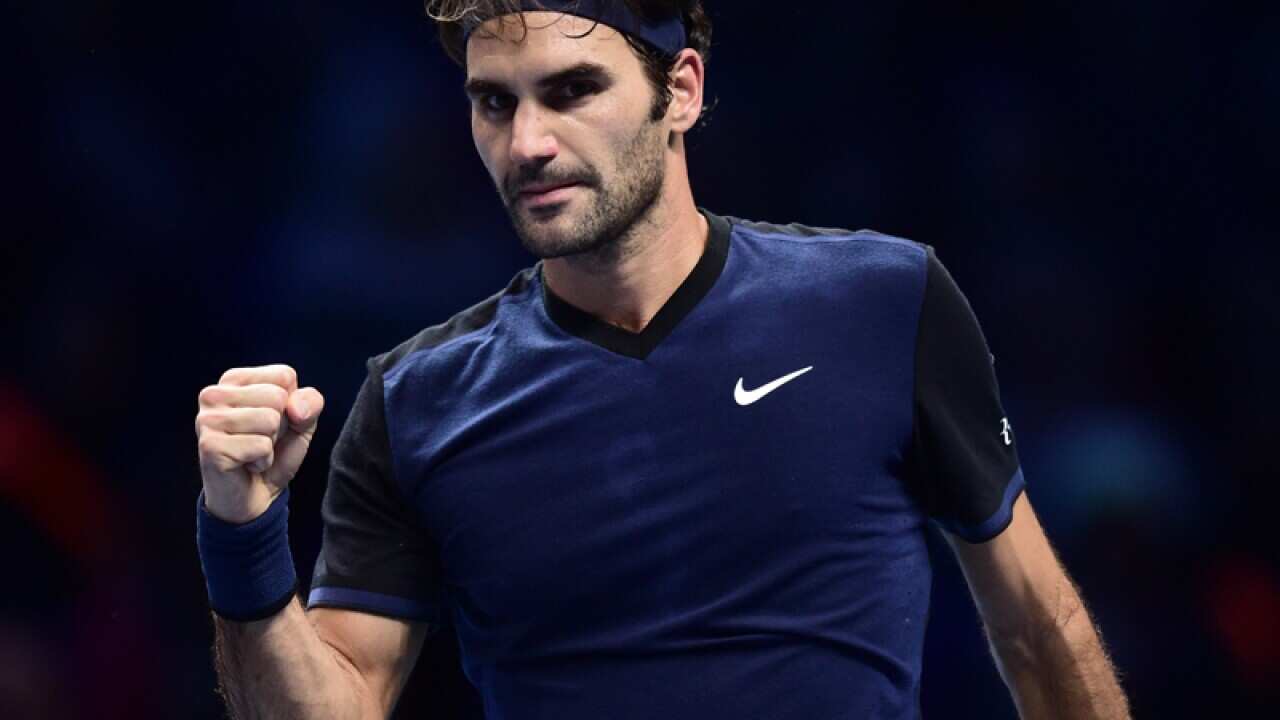 Switzerland's Roger Federer celebrates his win