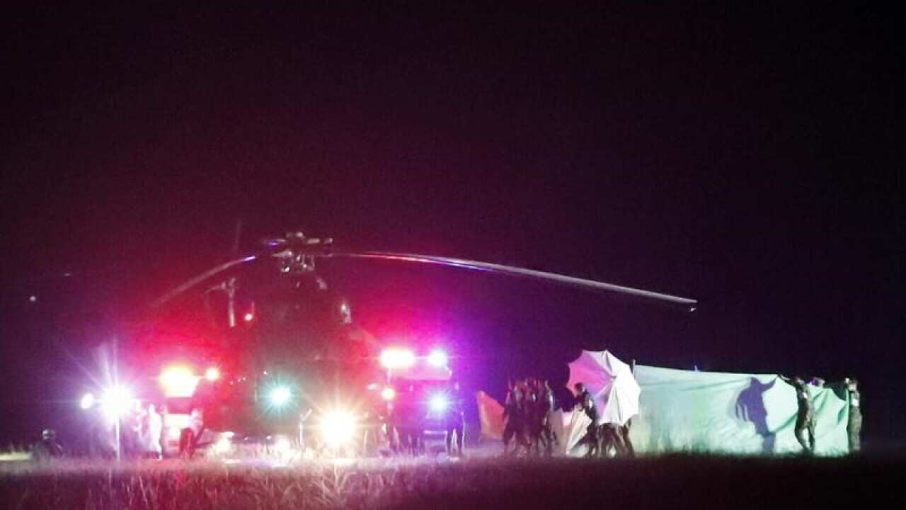 A rescue helicopter Chiang Rai Thailand.