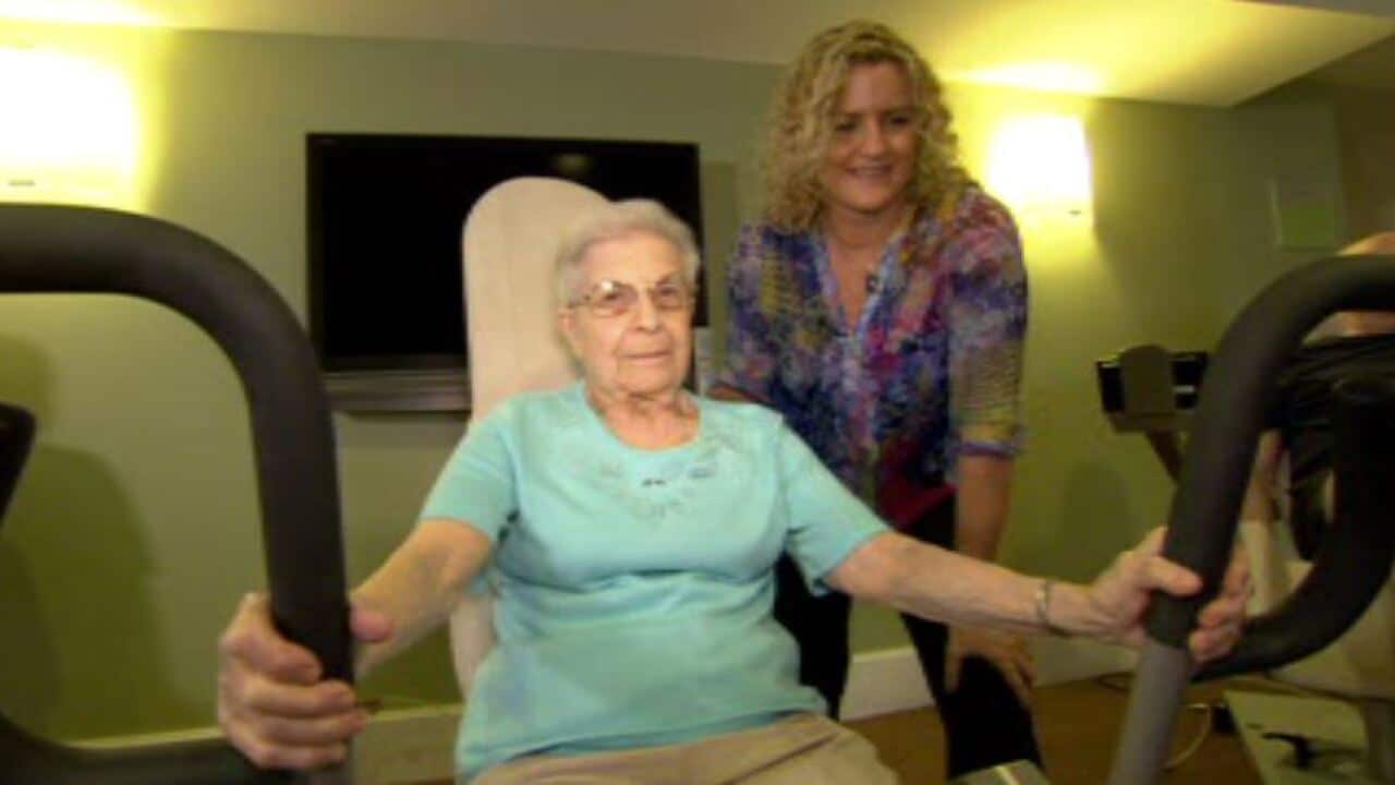 Physiotherapist Jennie Hewitt, right