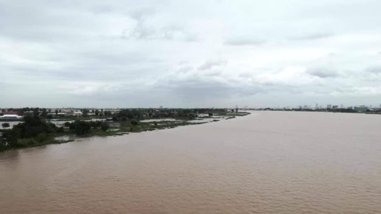 Mekong River flooding in Cambodia