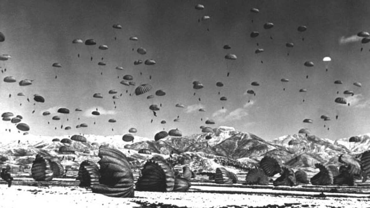 A 1951 parachute operation during the Korean War.