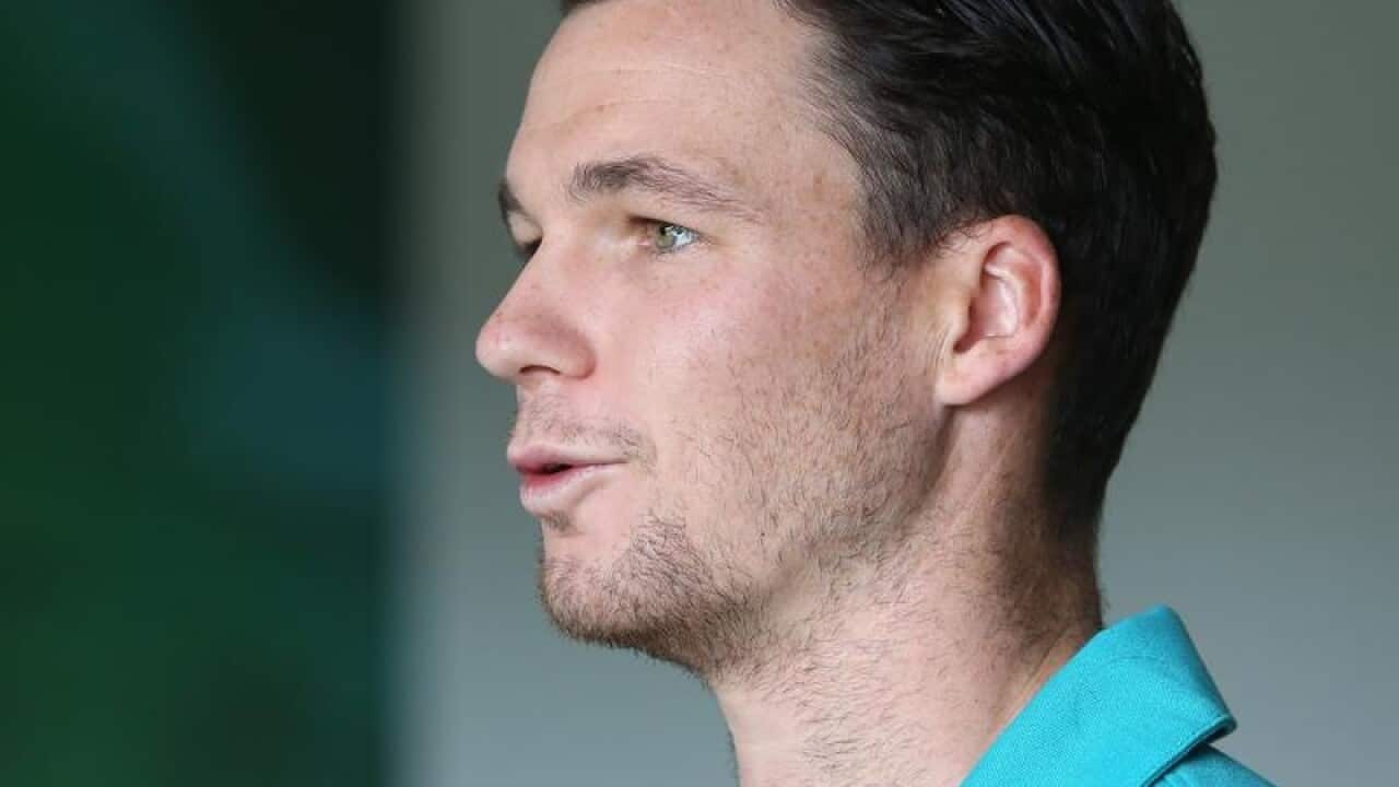 Peter Handscomb speaks to the media