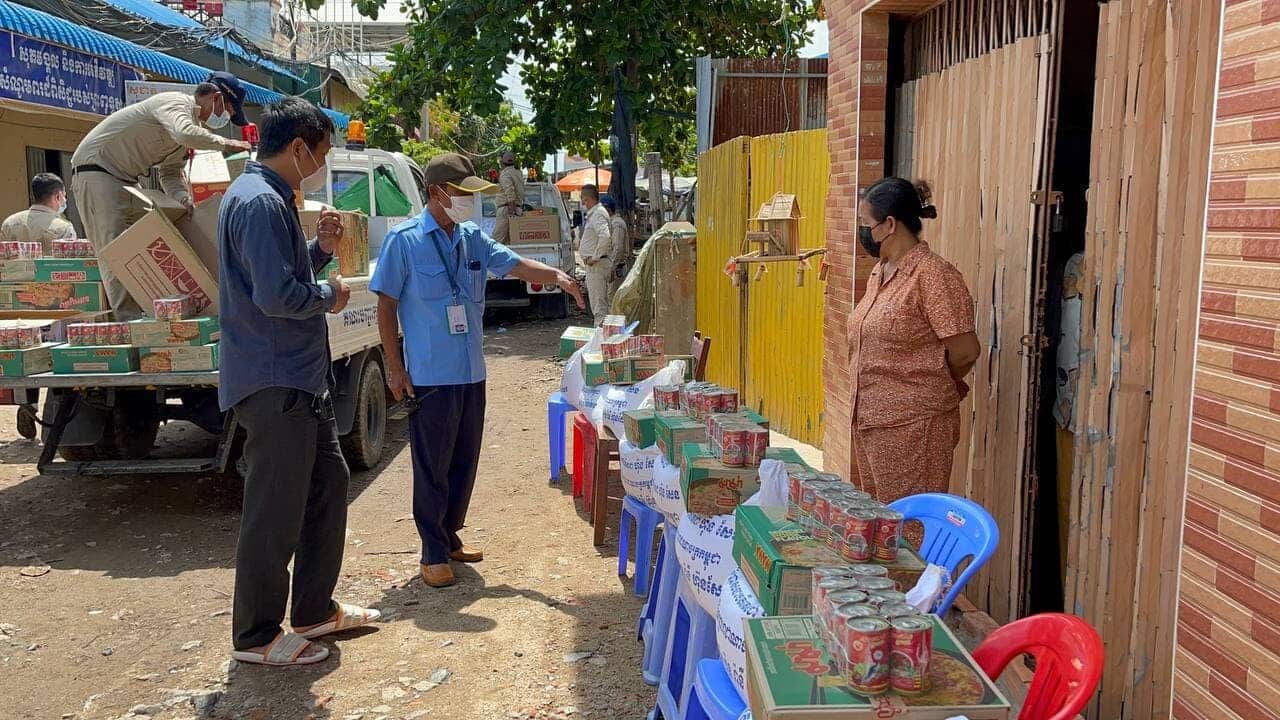 Authority is distributing food to affected families