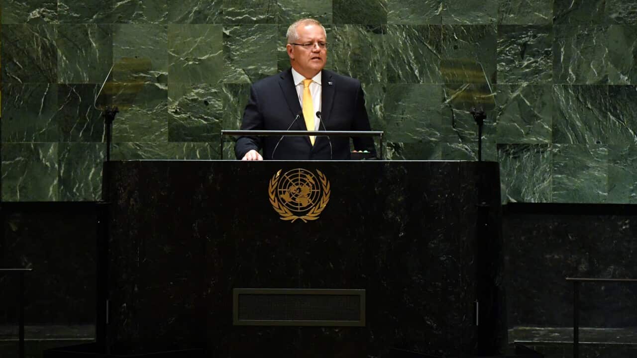 Scott Morrison addresses the United Nations in New York
